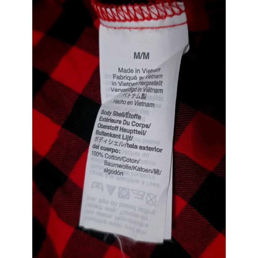 J Crew Red Black Buffalo Plaid Flannel Button Down‎ Shirt Womens M